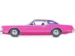 1975 Ford Thunderbird Lowrider Pink Metallic with Purple Top and Graphics with Purple Interior
