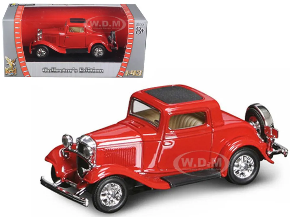 1932 Ford 3 Window Coupe Red 1/43 Diecast Car Road Signature 94231