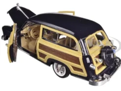 1949 Ford Woody Wagon Dark Blue 1/24 Diecast Model Car Motormax 73260