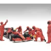 Formula One F1 Pit Crew 7 Figure Set Team Red Release III for 1/43 Scale Models American Diorama 38388
