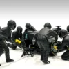 Formula One F1 Pit Crew 7 Figurine Set Team Black Release II 1/18 Scale Models American Diorama 76554