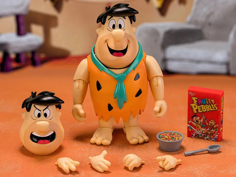 Fred Flintstone 6" Moveable Figure with Accessories and Alternate Head and Hands "The Flintstones - Post Fruity Pebbles" Model by Jada