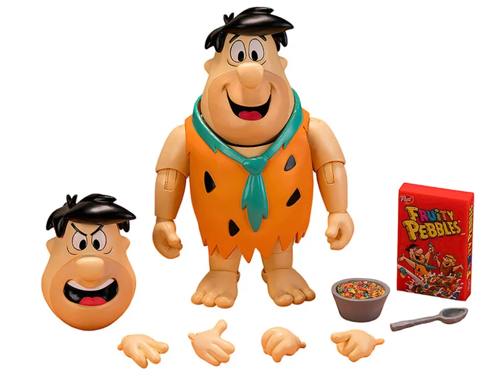 Fred Flintstone 6" Moveable Figure with Accessories and Alternate Head and Hands "The Flintstones - Post Fruity Pebbles" Model by Jada
