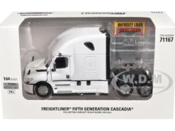 2025 Freightliner Cascadia Gen-5 Sleeper Cab Truck Tractor Winter White "Transport Series" 1/64 Diecast Model by Diecast Masters