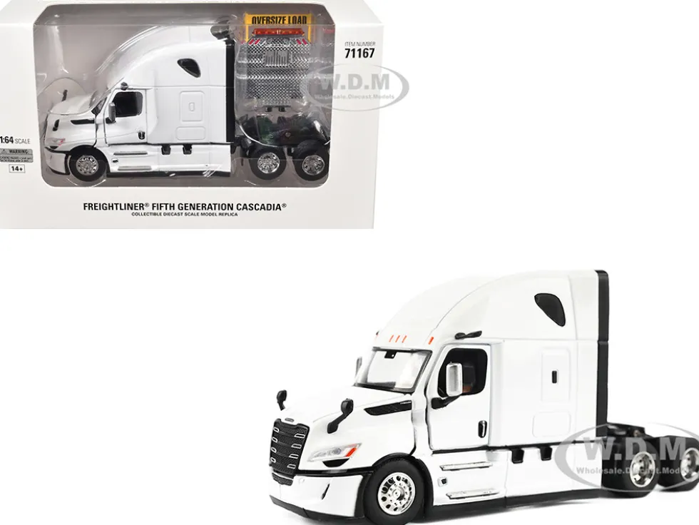 2025 Freightliner Cascadia Gen-5 Sleeper Cab Truck Tractor Winter White "Transport Series" 1/64 Diecast Model by Diecast Masters