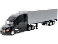 Freightliner Cascadia Truck Black with Silver Container