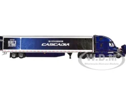 Freightliner Fifth Generation Cascadia Raised Roof Sleeper & 53' Utility Trailer with Skirts Midnight Blue 1/64 Diecast Model by DCP/First Gear