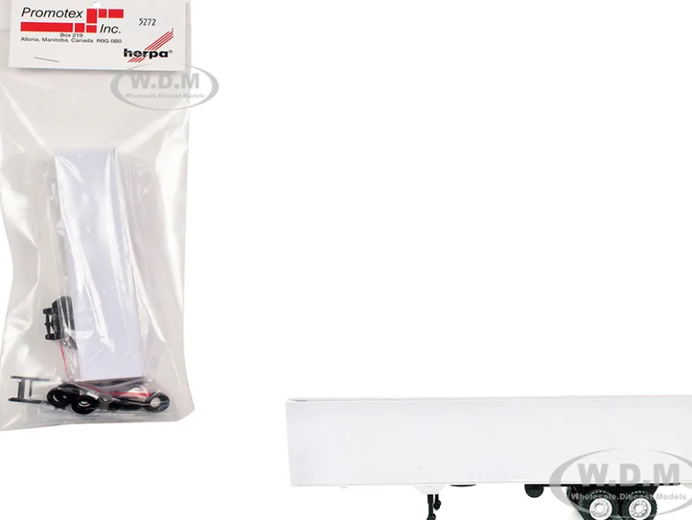40ft Dry Van Trailer White 1/87 (HO) Plastic Model by Promotex
