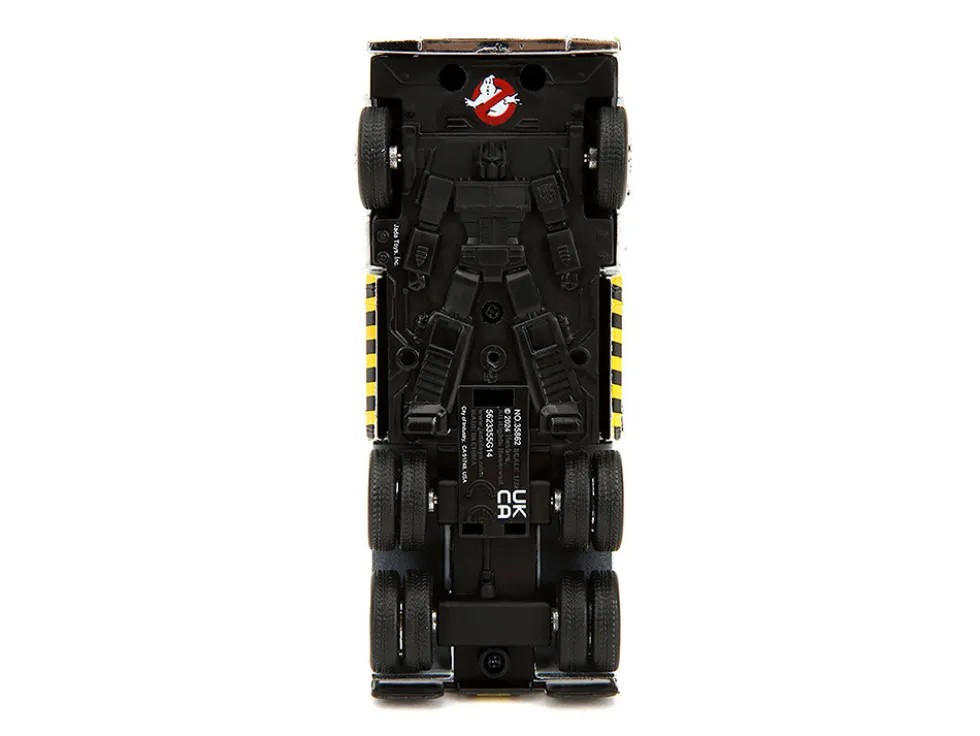 G1 Autobot Optimus Prime Truck White with Robot on Chassis from "Transformers" TV Series - "Ghostbusters" (1984) Movie Crossover "Hollywood Rides" Series Diecast Model by Jada