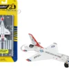 General Dynamics F 16 Fighting Falcon Fighter Aircraft White United States Air Force Thunderbirds with Runway Section Diecast Model Airplane Runway24 RW135