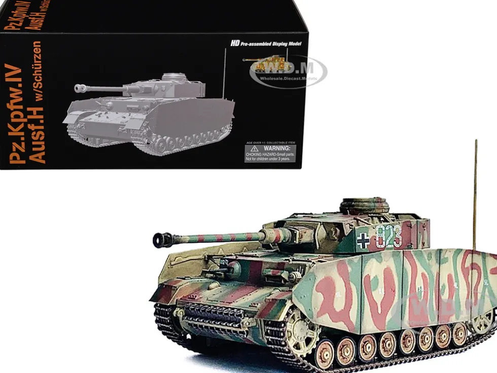 Germany Pz.Kpfw.IV Ausf.H with Schurzen Tank #823 "2.Pz.Div., Normandy" (1944) "NEO Dragon Armor" Series 1/72 Plastic Model by Dragon Models