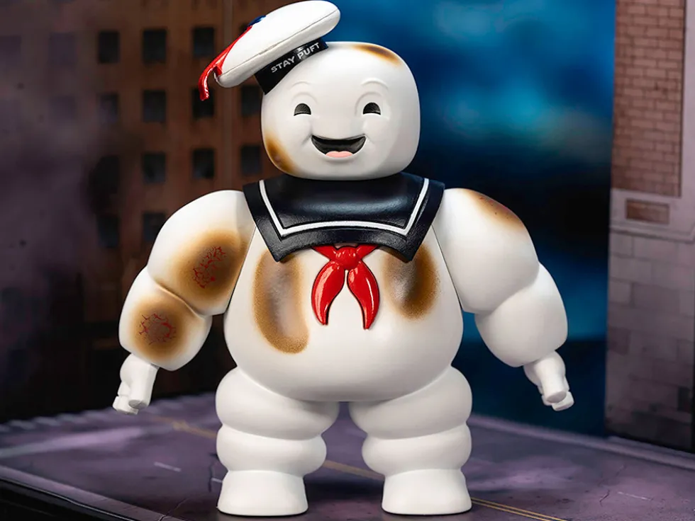 Ghostbusters 6" Stay Puft Marshmallow Man Figure with Nano Ecto-1 Car Diorama Set "Ghostbusters" (1984) Movie "Next Level" Series Model by Jada