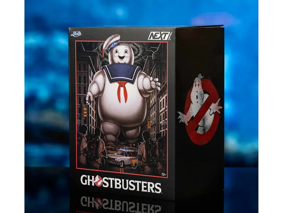 Ghostbusters 6" Stay Puft Marshmallow Man Figure with Nano Ecto-1 Car Diorama Set "Ghostbusters" (1984) Movie "Next Level" Series Model by Jada