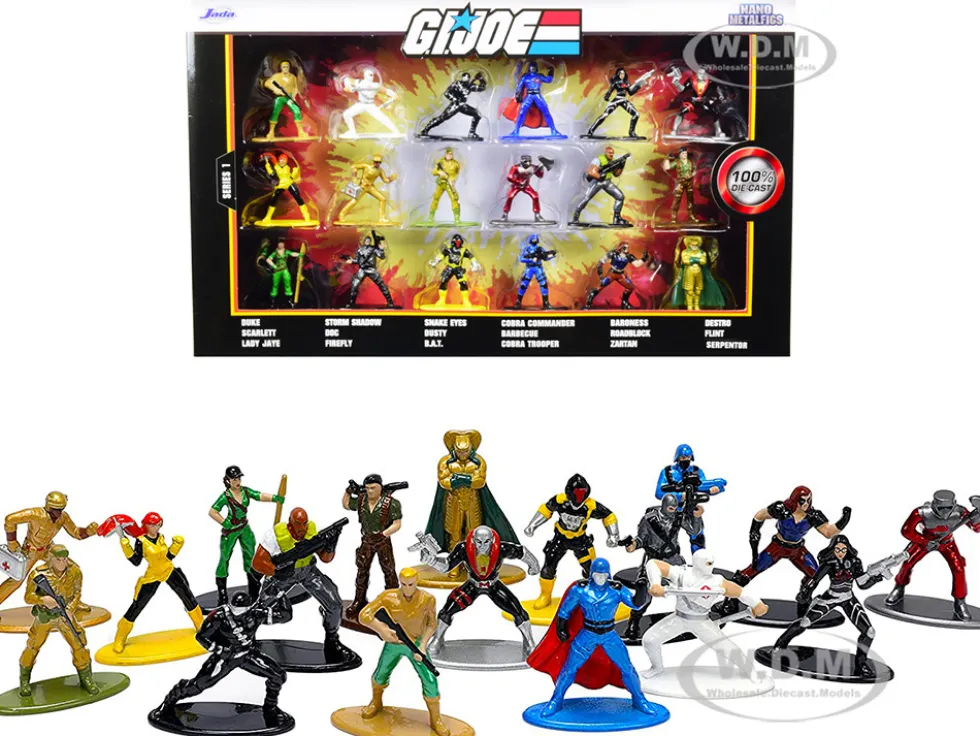 G.I. Joe Set of 18 Diecast Figurines Nano Metalfigs Series Jada 32913