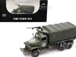 GMC CCKW 353 Truck With Mounted Gun Olive Drab 4734511 S US Army World War II 1/72 Diecast Model Legion LEG-12012LB