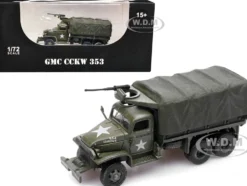GMC CCKW 353 Truck With Mounted Gun Olive Drab 4148174 S US Army World War II 1/72 Diecast Model Legion LEG-12012LA