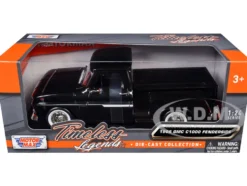 1966 GMC C1000 Fenderside Pickup Truck Black "Timeless Legends" Series 1/24 Diecast Model Car by Motormax