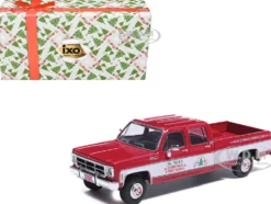 1976 GMC Sierra Grande K2500 Wideside Pickup Truck "St. Nick's Christmas Tree Farm" Red with White Sides "Christmas Limited Edition" 1/64 Diecast Model Car by IXO Models
