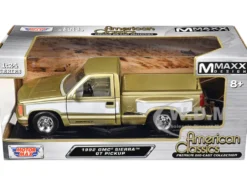 1992 GMC Sierra GT Pickup Truck Gold Metallic with White Sides "American Classics" Series 1/24 Diecast Model Car by Motormax
