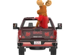 2022 GMC Sierra 3500 HD Pickup Truck Dark Red with Canadian Soccer Graphics with Moose Figure
