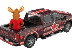2022 GMC Sierra 3500 HD Pickup Truck Dark Red with Canadian Soccer Graphics with Moose Figure