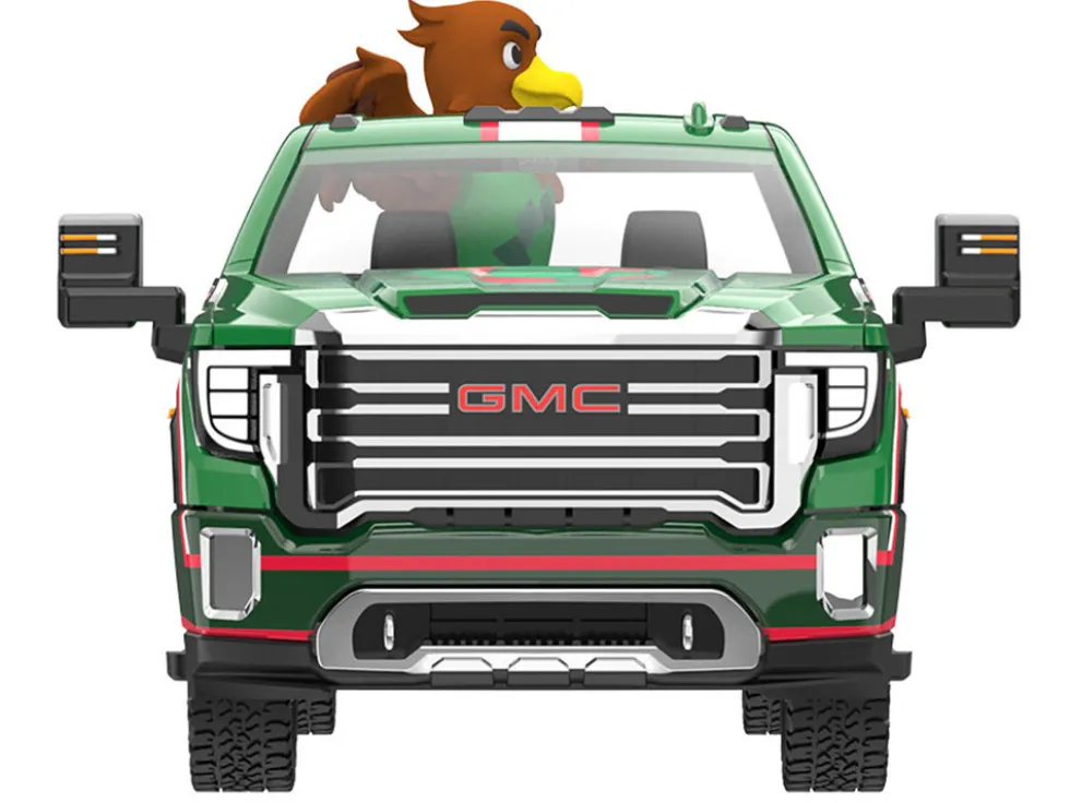 2022 GMC Sierra 3500 HD Pickup Truck Green with Mexican Soccer Graphics with Eagle Figure "International Soccer Celebration '26" Series 1/64 Diecast Model Car by Greenlight