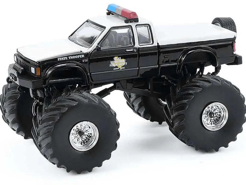 1990 GMC S-15 Monster Truck "Texas Department of Public Safety" Black and White "Kings of Crunch - Hot Pursuit" Special Edition 1/64 Diecast Model Car by Greenlight