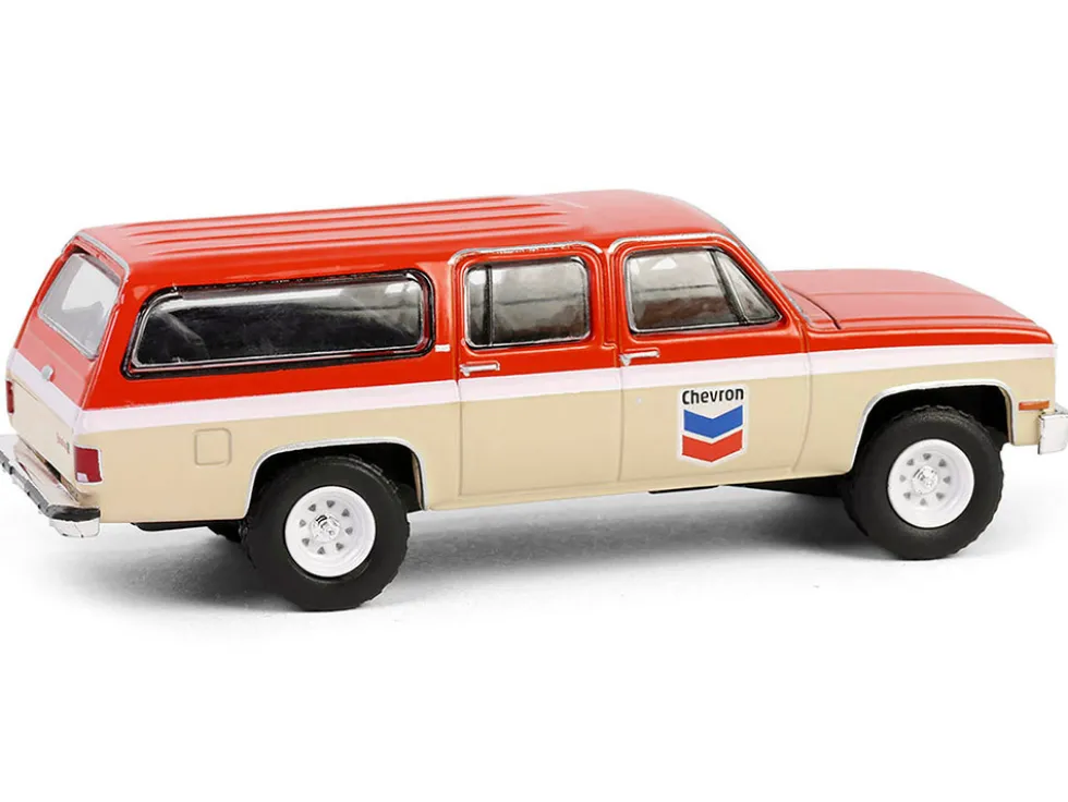 1988 GMC Suburban Sierra Classic C10 "Chevron" Orange and Beige with White Stripes "Chevron Special Edition" Series 1 1/64 Diecast Model Car by Greenlight