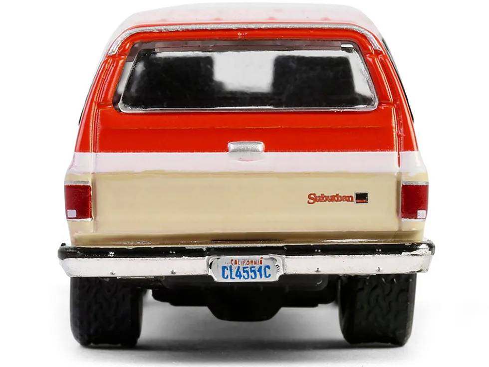 1988 GMC Suburban Sierra Classic C10 "Chevron" Orange and Beige with White Stripes "Chevron Special Edition" Series 1 1/64 Diecast Model Car by Greenlight