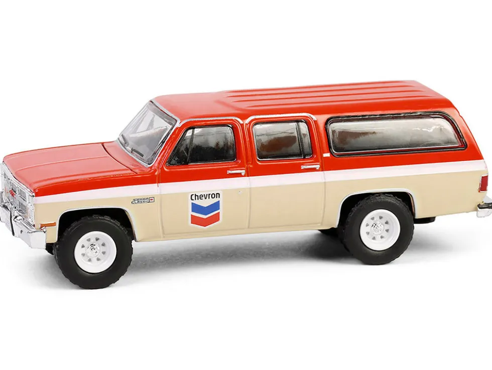 1988 GMC Suburban Sierra Classic C10 "Chevron" Orange and Beige with White Stripes "Chevron Special Edition" Series 1 1/64 Diecast Model Car by Greenlight