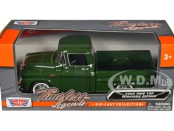 1958 GMC 100 Wideside Pickup Truck Green Timeless Legends Series 1/24 Diecast Model Car Motormax 79385GRN