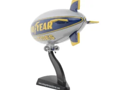 Goodyear Blimp Silver Metallic with Blue and Yellow Graphics #1 in Tires 1/350 Diecast Model Airplane Postage Stamp PS5411-1