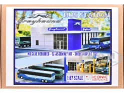 Greyhound Bus Station Diorama EZ Assembly Kit 1/87 (HO) Model by Iconic Replicas