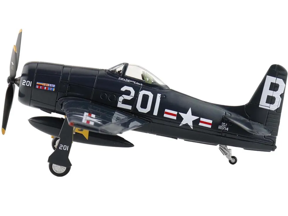 Grumman F8F-2P Bearcats Fighter Aircraft "121714, Duxford (Restored Plane)" (2014) United States Navy "SkyMax Flying Heroes" Series 1/72 Diecast Model by Hobby Master