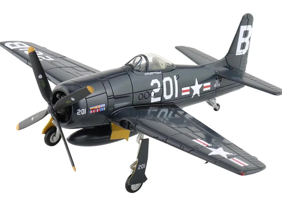Grumman F8F-2P Bearcats Fighter Aircraft "121714, Duxford (Restored Plane)" (2014) United States Navy "SkyMax Flying Heroes" Series 1/72 Diecast Model by Hobby Master