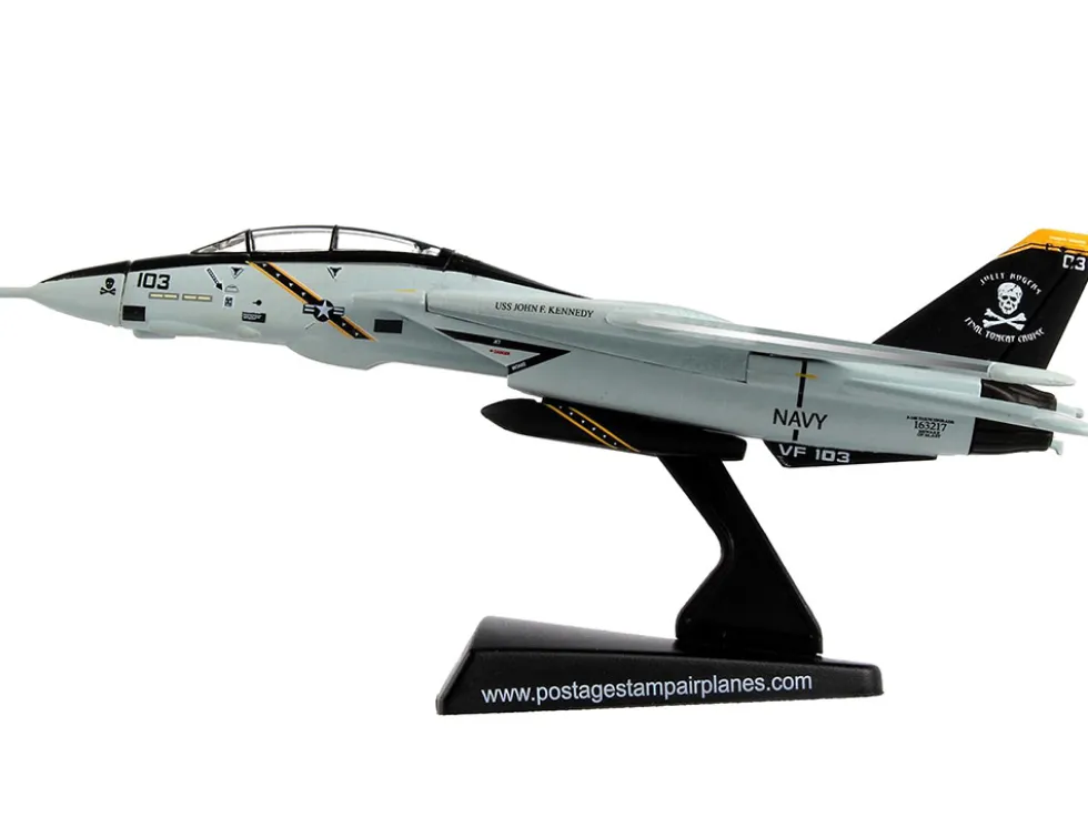 Grumman F 14 Tomcat Fighter Aircraft VFA 103 Jolly Rogers United States Navy 1/160 Diecast Model Airplane Postage Stamp PS5383-3