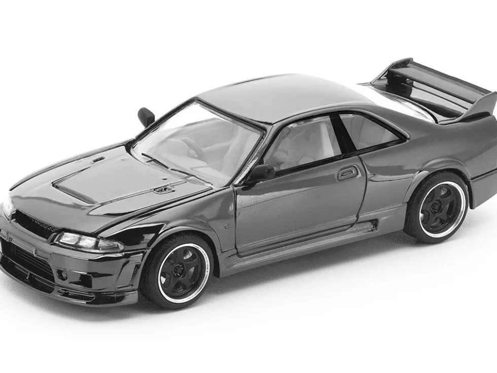 GTR R33 400R RHD (Right Hand Drive) Dark Chrome "The Dark Chrome Series" 1/64 Diecast Model Car by Pop Race