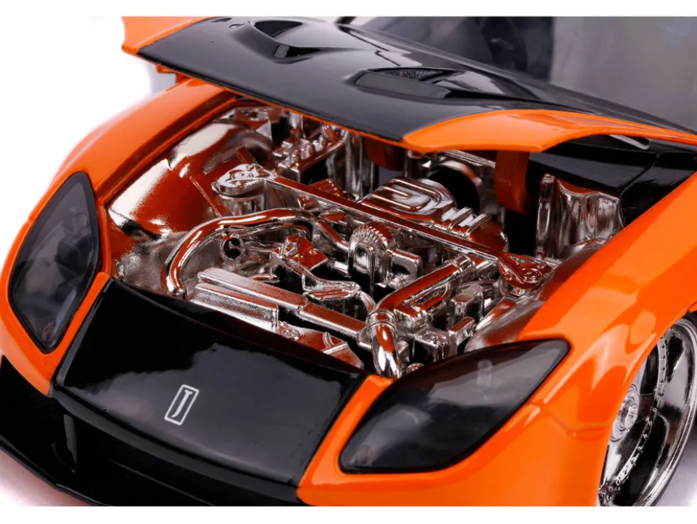 Han's Mazda RX-7 RHD Right Hand Drive Orange Black Fast & Furious Movie 1/24 Diecast Model Car Jada 30732