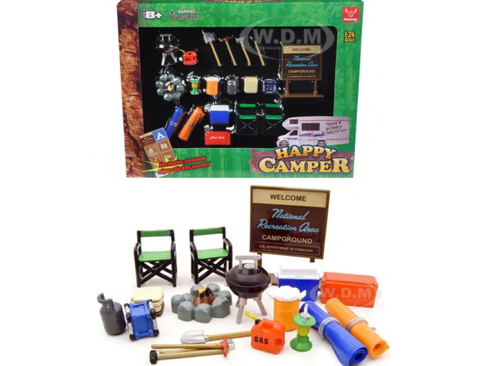 Happy Camper Accessories Set 1/24 Scale Models Phoenix Toys 18430