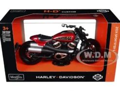 2024 Harley Davidson Sportster S Motorcycle Red Metallic and Black "H-D Custom" Series 1/12 Diecast Model by Maisto