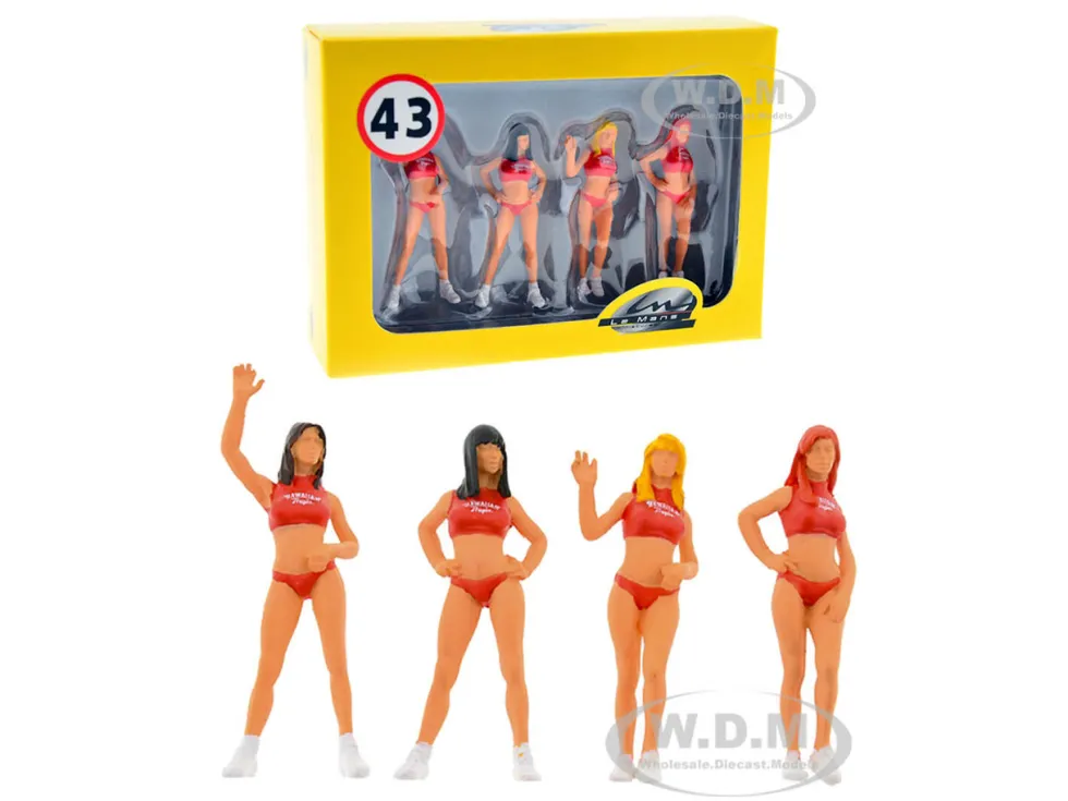 Hawaiian Tropic Girls Set of 4 Figurines 1/43 Model Cars Le Mans Miniatures 43003M