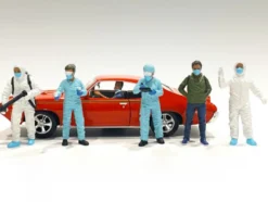 Hazmat Crew 6 piece Figurine Set 1/18 Scale Models American Diorama 76267 76268 76269 76270 76271 76272
