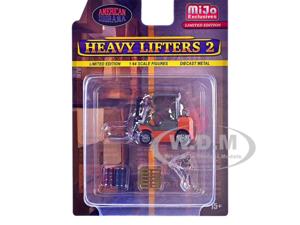 Heavy Lifters 2 4 piece Diecast Set Limited Edition for 1/64 Scale Models by American Diorama