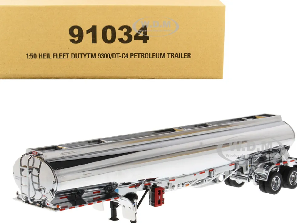 Heil Fleet Duty TM 9300/DT-C4 Petroleum Tanker Trailer Chrome Transport Series 1/50 Diecast Model Diecast Masters 91034