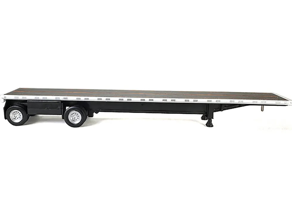 High Boy Spread Axle Flatbed Trailer White 1/87 (HO) Plastic Model Car by HO Logistics