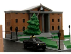Hill Valley Courthouse Diorama with Black Pickup Truck and Delorean