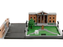 Hill Valley Courthouse Diorama with Black Pickup Truck and Delorean