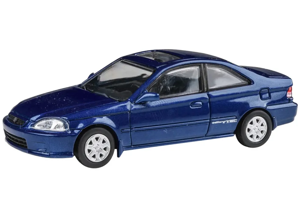 1999 Honda Civic Coupe Electron Blue Pearl Metallic with Sunroof 1/64 Diecast Model Car by Paragon Models