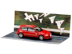 Honda Civic (EG6) RHD (Right Hand Drive) "Myogi Night Kids" Red "Initial D" (1995-2013) Manga "Diorama Set Series" 1/64 Diecast Model Car by Hobby Japan