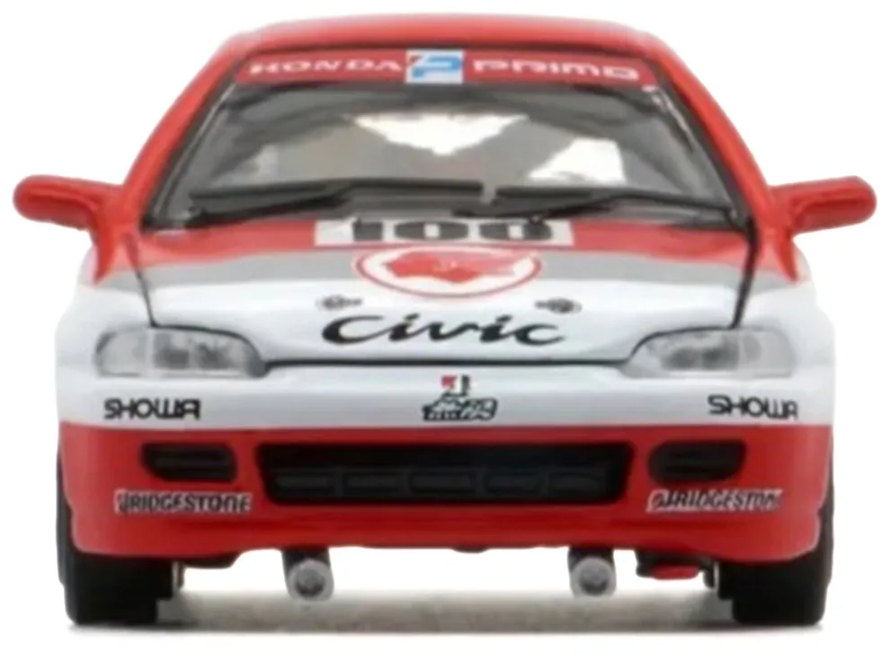 Honda Civic EG6 RHD (Right Hand Drive) #100 Osamu Nakako - Hideki Okada "Mugen Honda" "Japanese Touring Car Championship" (1993) 1/64 Diecast Model Car by BM Creations